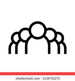 Group vector icon, team symbol. Simple, flat design for web or mobile app