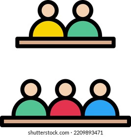 ilustración de vectores de grupo en un fondo transparente.Símbolos de calidad premium.Iconos vectores de trazo para el diseño de conceptos y gráficos.