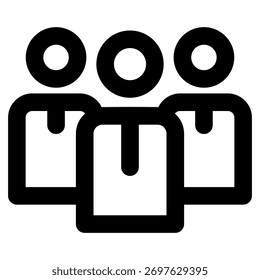 Icono de línea de Vector de grupo en negrita