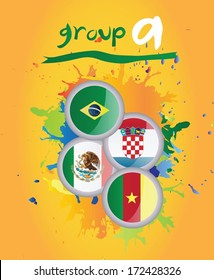 Group a vector on yellow background
