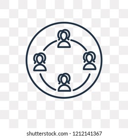 Group vector outline icon isolated on transparent background, high quality linear Group transparency concept can be used web and mobile