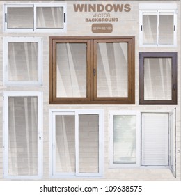 group of vector windows. abstract background