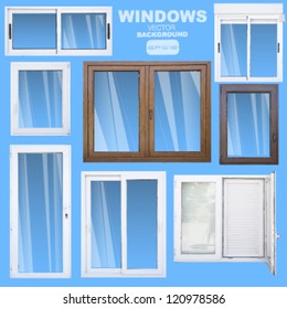 group of vector windows. abstract background