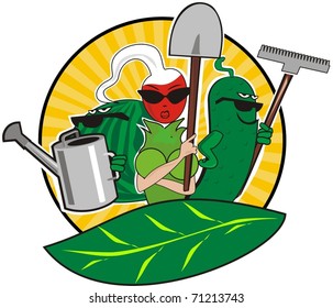 group of vegetables with  garden inventory
