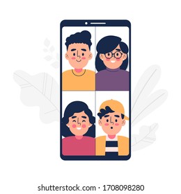 Group Video Call Concept Illustration