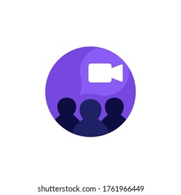 group video call icon, vector