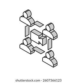 group video calling conversation isometric icon vector. group video calling conversation sign. isolated symbol illustration