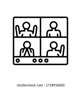 group video calling icon, vector illustration