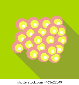Group of viruses icon in flat style on a green background