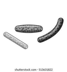 Group of viruses icon. Gray monochrome illustration of bacteria vector icon for web design