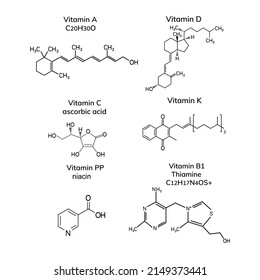 Gruppe von Vitaminen auf weißem Hintergrund