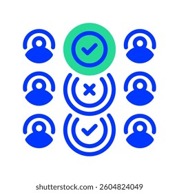 Group Voting line icon. linear style sign for mobile concept and web design. Outline vector icon. Symbol, logo illustration. Vector graphic