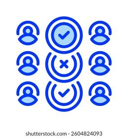 Group Voting line icon. linear style sign for mobile concept and web design. Outline vector icon. Symbol, logo illustration. Vector graphic