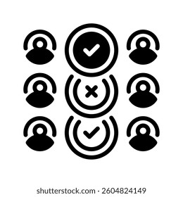 Group Voting line icon. linear style sign for mobile concept and web design. Outline vector icon. Symbol, logo illustration. Vector graphic