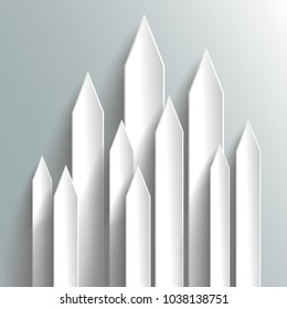 Group white arrows directed upwards - stock vector