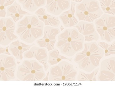 a group of white garlic pattern like blossom flower background