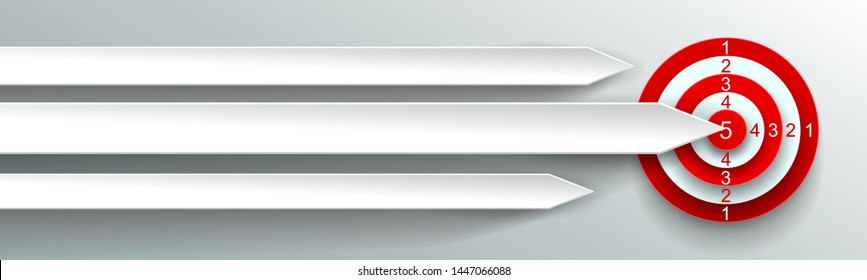 Group white paper arrows are directed to the goal - vector