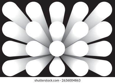 A group of white tubes arranged in a radial pattern