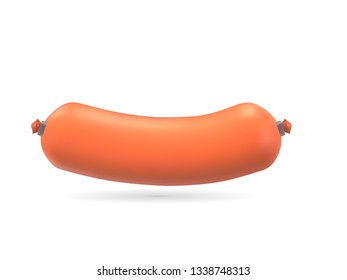 Group of whole tasty boiled sausages isolated on white background