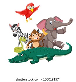 Group of wild animals illustration
