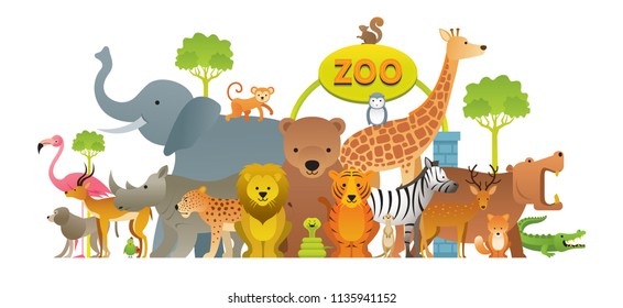 Cartoon Forest Pattern Animals Parent Baby Stock Vector (Royalty Free ...