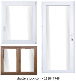 group of windows isolated over white background