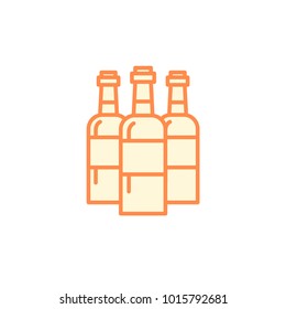 group of wine bottle icon. Kitchen appliances for cooking Illustration. Simple thin line style symbol.