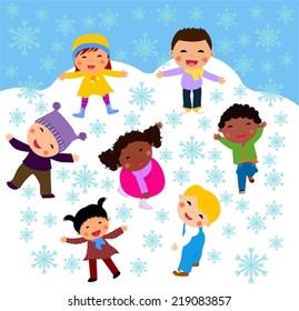Group of winter kids 