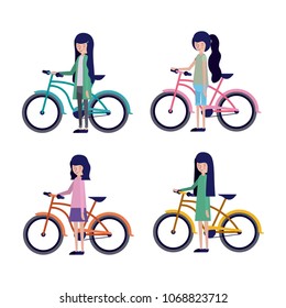 group of women in bicycle