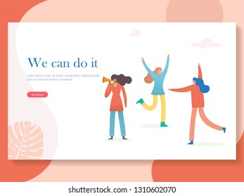 group of women celebrate womens day at 8 march, vector illustration of group of woman happy, 
can use for, landing page, template, ui, web, gift card, poster, banner, flyer, greeting card