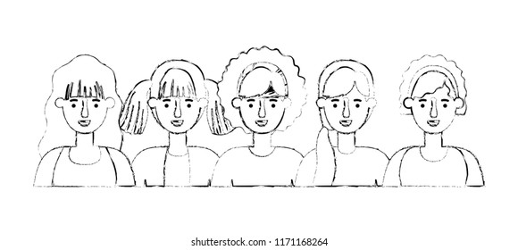 Group Women Characters Stock Vector (Royalty Free) 1171168264 ...