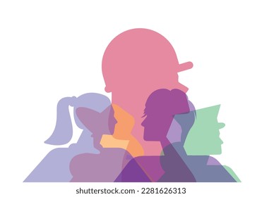 Grupo Mujeres de diferentes orígenes éticos, 2D Ilustración generativa ai