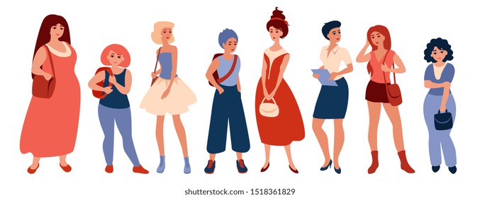 group of women of different physique and style