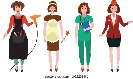 Group of Women with different professions