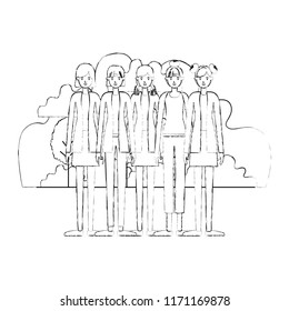 group of women in the field characters