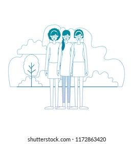 group of women in the field characters