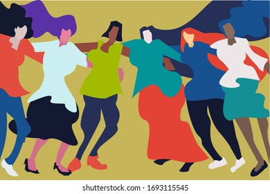 A group of women having fun time together. A Women's day concept