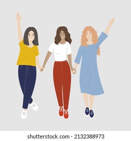 Group of women holding hands