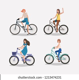 group of women on bicycle