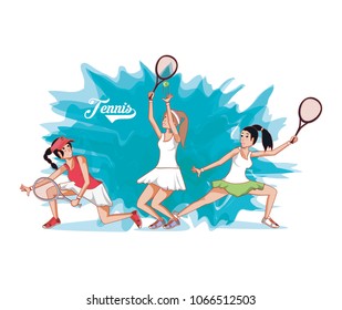 group of women players tennis