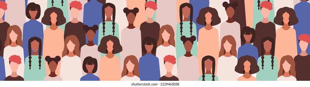 Group of women. Vector illustration. Concept of woman friendship and support