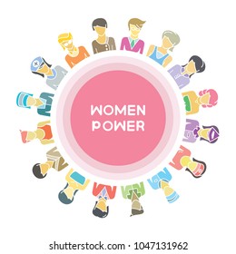 group of women for woman power, women community concept