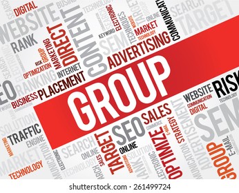 GROUP word cloud, business concept