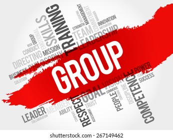 GROUP word cloud, business concept
