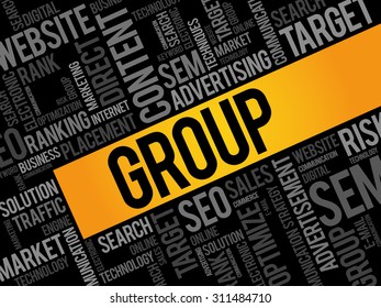 GROUP word cloud, business concept