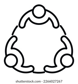Gruppe Arbeit Symbol Umriss-Vektorgrafik. Service-Team. Digitale Online-Inhalte