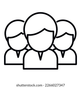 Group work icon outline vector. Business person. Online computer