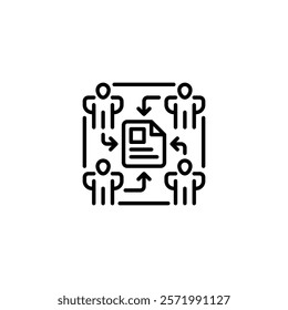 Group Work line icon. Universal creative premium symbol. Vector sign icon logo template. Vector illustration