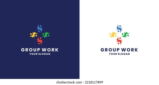 diseño de logotipo de trabajo de grupo para la comunidad