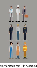 group of workers avatars characters